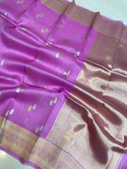 Pure Kora Handloom Banarasi Saree - Sona Roopa Alfi Kadua Booti - The Handlooms