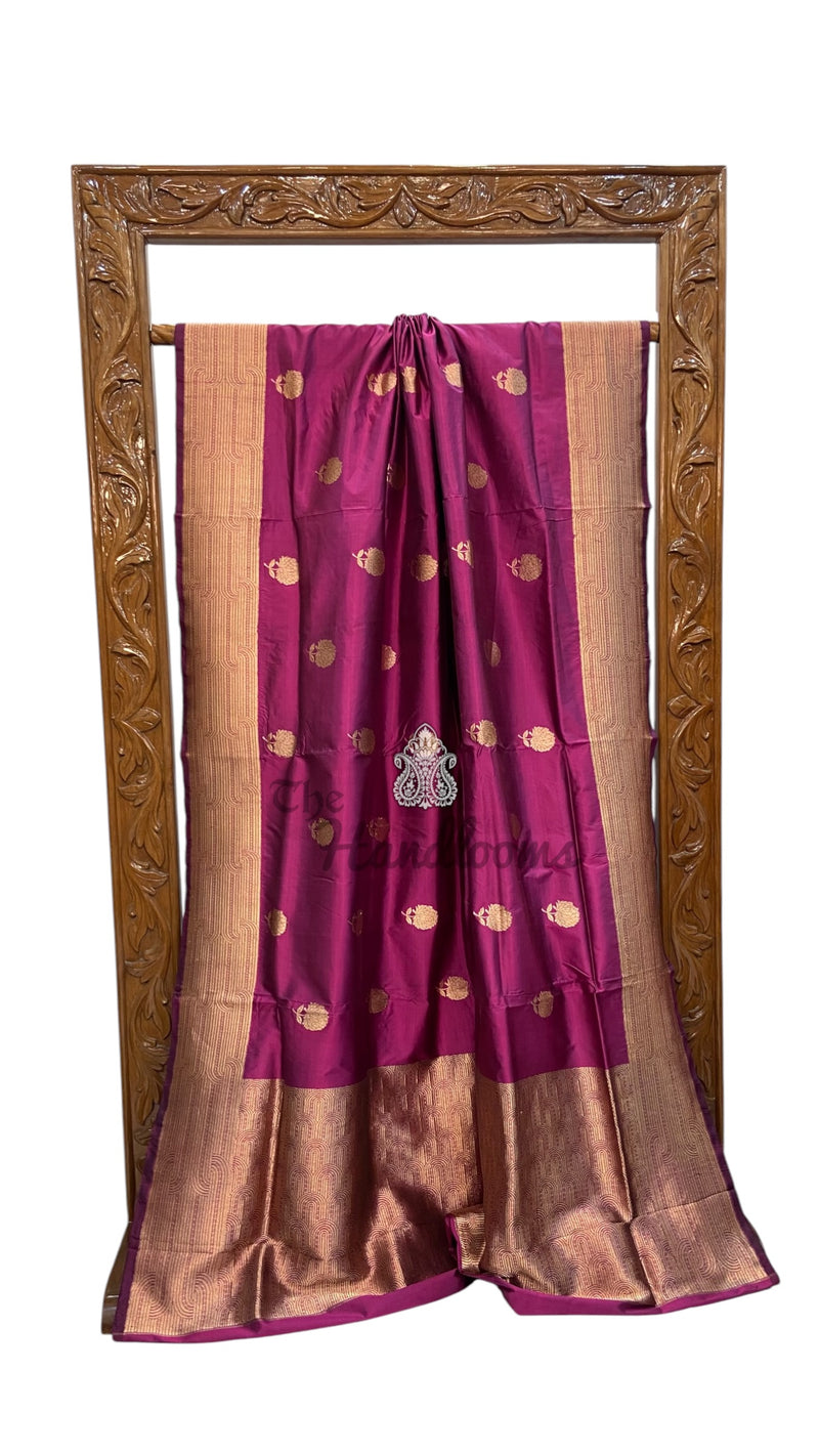 Pure Katan Silk Banarasi Handloom Saree - All Over Kadua Motifs
