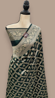 Pure Katan Silk Banarasi Handloom Saree - All Over Jaal Work - The Handlooms