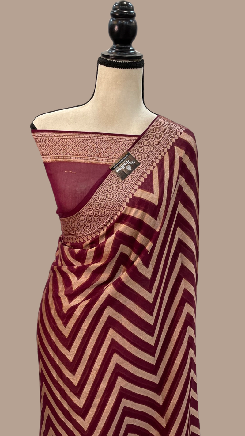 Pure Chiffon Khaddi Banarasi Saree - The Handlooms