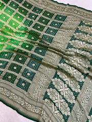 Pure Georgette Banarasi Bandhej Handloom Saree - The Handlooms