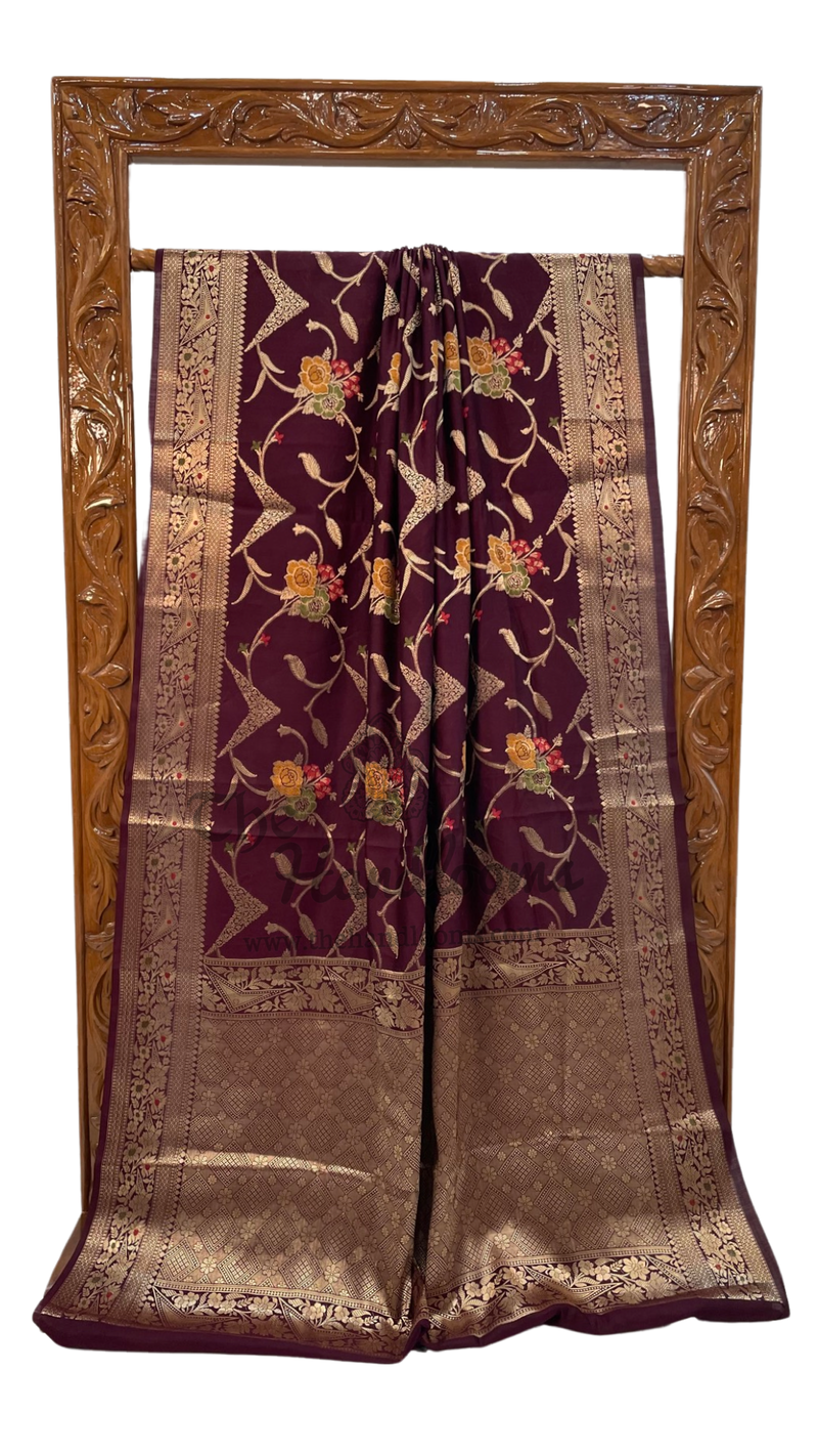 Pure Chiniya Silk Handloom Banarasi Saree - The Handlooms