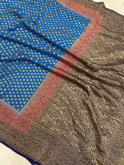 Khaddi Georgette Banarasi Saree -  Antique zari - The Handlooms