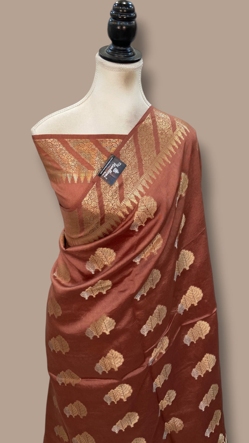 Pure Mango Silk Banarasi Handloom Saree - The Handlooms