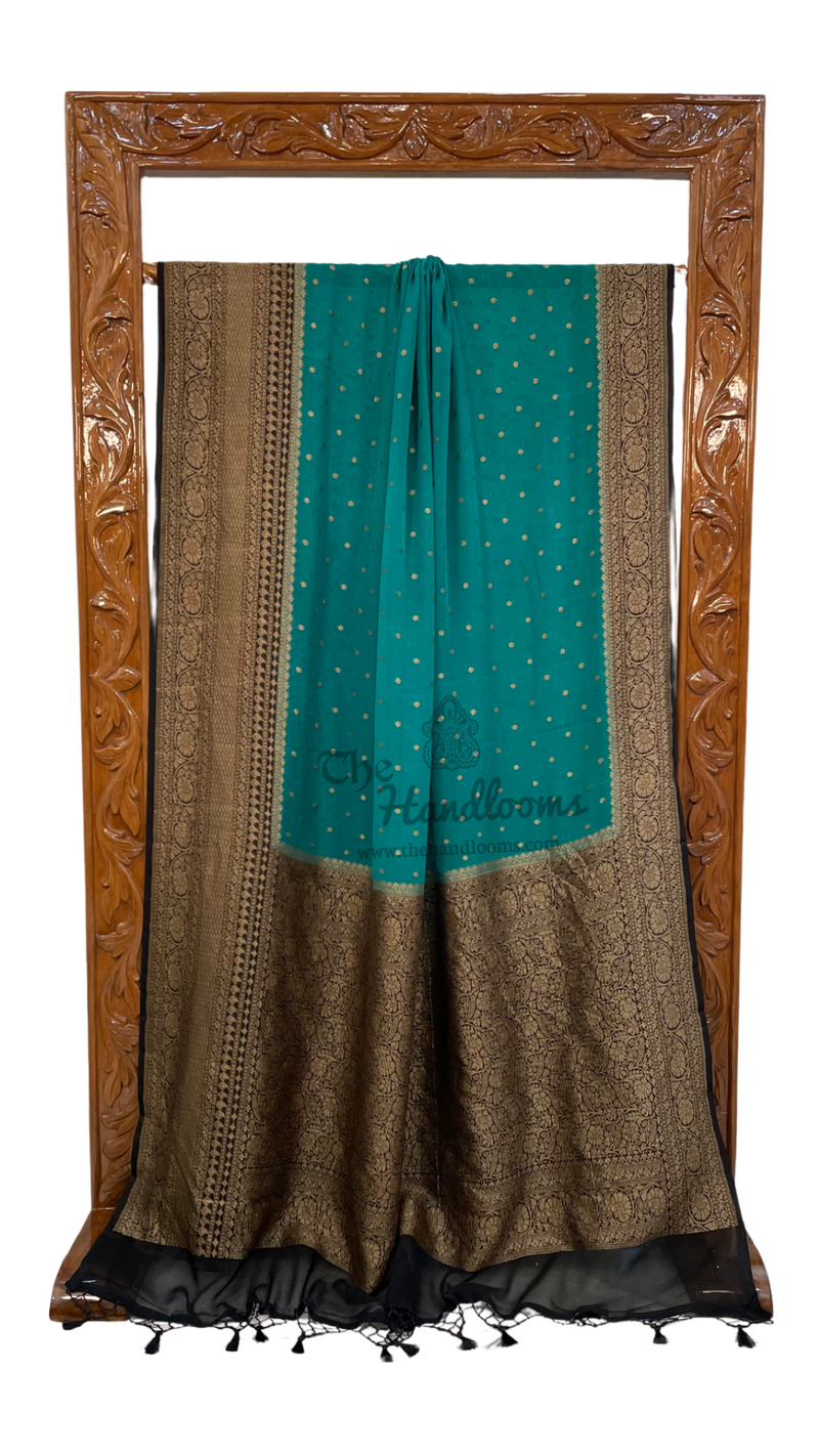 Pure Khaddi Georgette Banarasi Saree -  Antique zari - The Handlooms