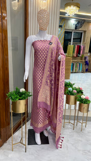 Khaddi Georgette Handlooms Banarasi Dress material - The Handlooms