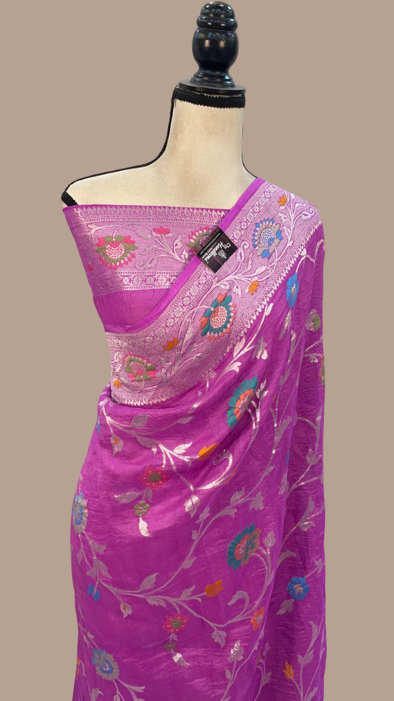 Tussar Georgette Handloom Banarasi Saree - The Handlooms