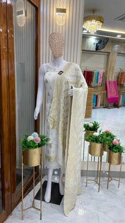 Khaddi Georgette Handlooms Banarasi Dress material - The Handlooms