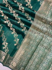 Pure Dupion Silk Banarasi Saree - Gold Zari - The Handlooms