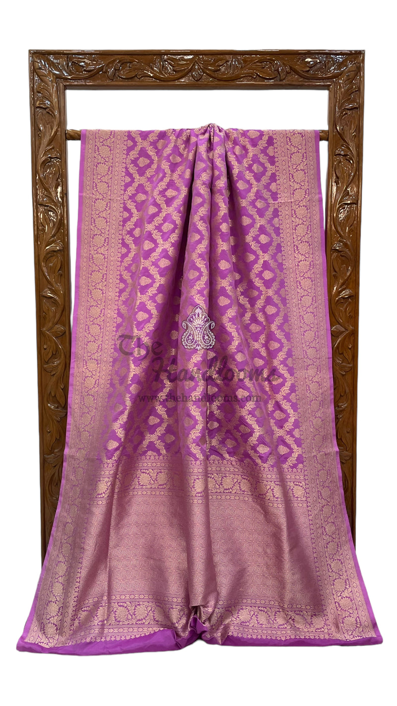 Pure Katan Silk Banarasi Handloom Saree - All Over Jaal Work - The Handlooms