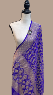 Pure Georgette Banarasi Bandhej Handloom Dupatta - The Handlooms