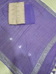 Pure Khaddi Georgette Banarasi Dress material - The Handlooms