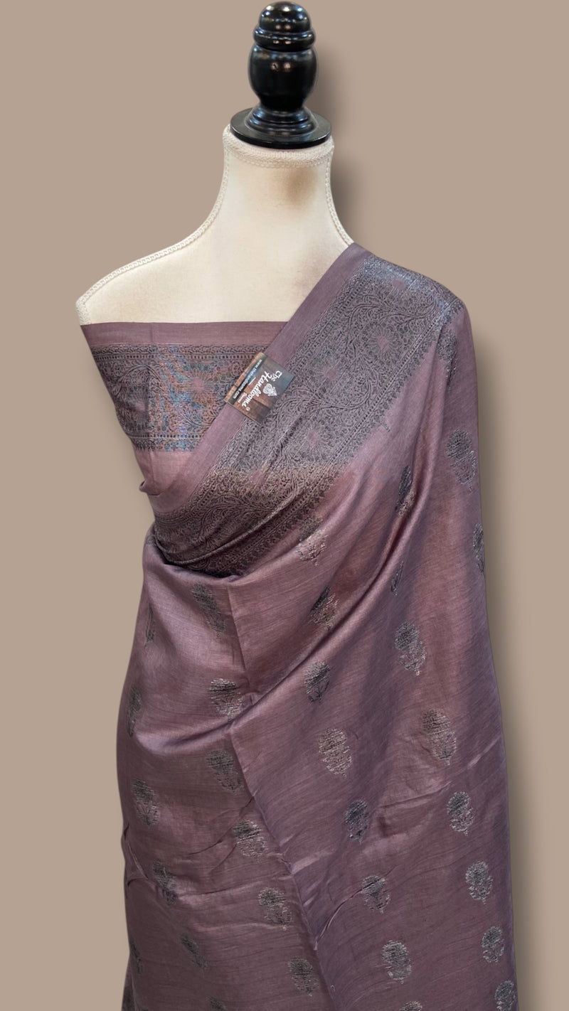 Pure Tussar Silk Handloom Banarasi Saree - The Handlooms