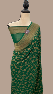 Khaddi Georgette Banarasi Saree -  Antique zari - The Handlooms