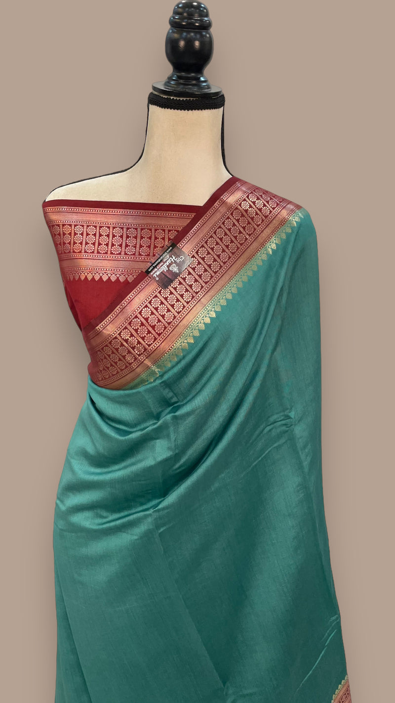 Pure Chiniya Silk Khaddi Handloom Banarasi Saree - The Handlooms