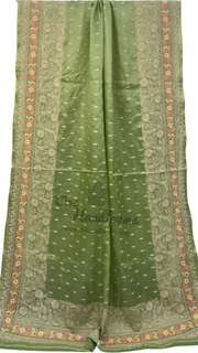 Tussar Silk Handloom Banarasi Saree With Chikankari - The Handlooms
