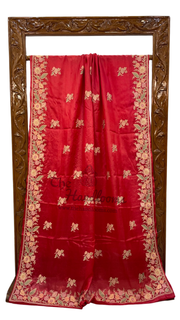 Tussar Silk Handloom Banarasi Saree With Chikankari - The Handlooms