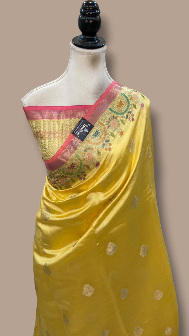 Pure Mango Silk Banarasi Handloom Saree