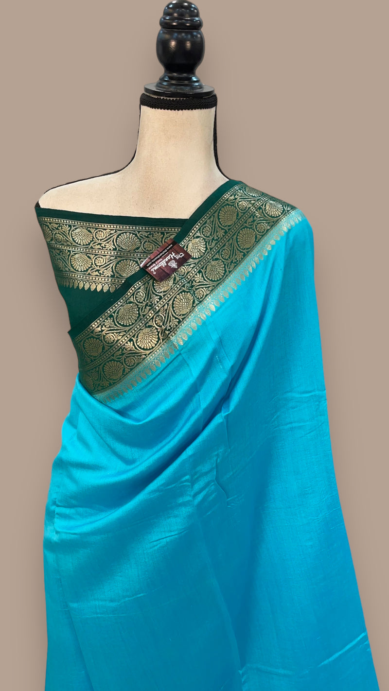Pure Chiniya Silk Khaddi Handloom Banarasi Saree - The Handlooms