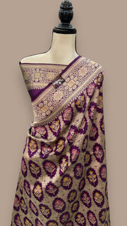 Pure Katan Silk Banarasi Handloom Saree - All over Jaal work with Meenakari - The Handlooms