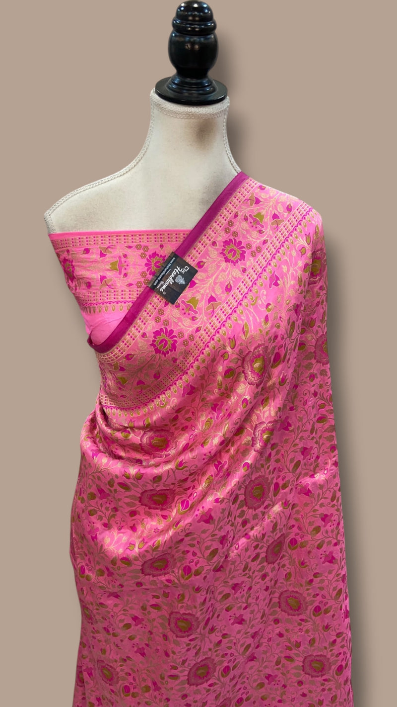 Nita Ambani in Regal Pure Katan Jamdani Silk Banarasi Saree – Handwoven Tanchui Brocade - The Handlooms