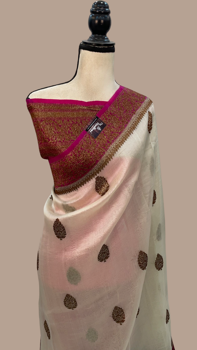 Pure Kora Handloom Banarasi Saree - The Handlooms
