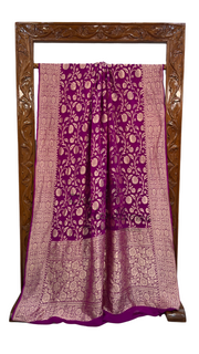 Khaddi Georgette Handloom Banarasi Saree - The Handlooms