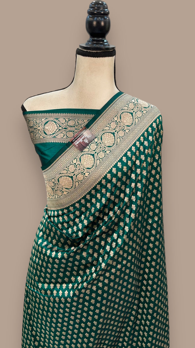 Pure Katan Silk Banarasi Handloom Saree - All over Jaal work - The Handlooms
