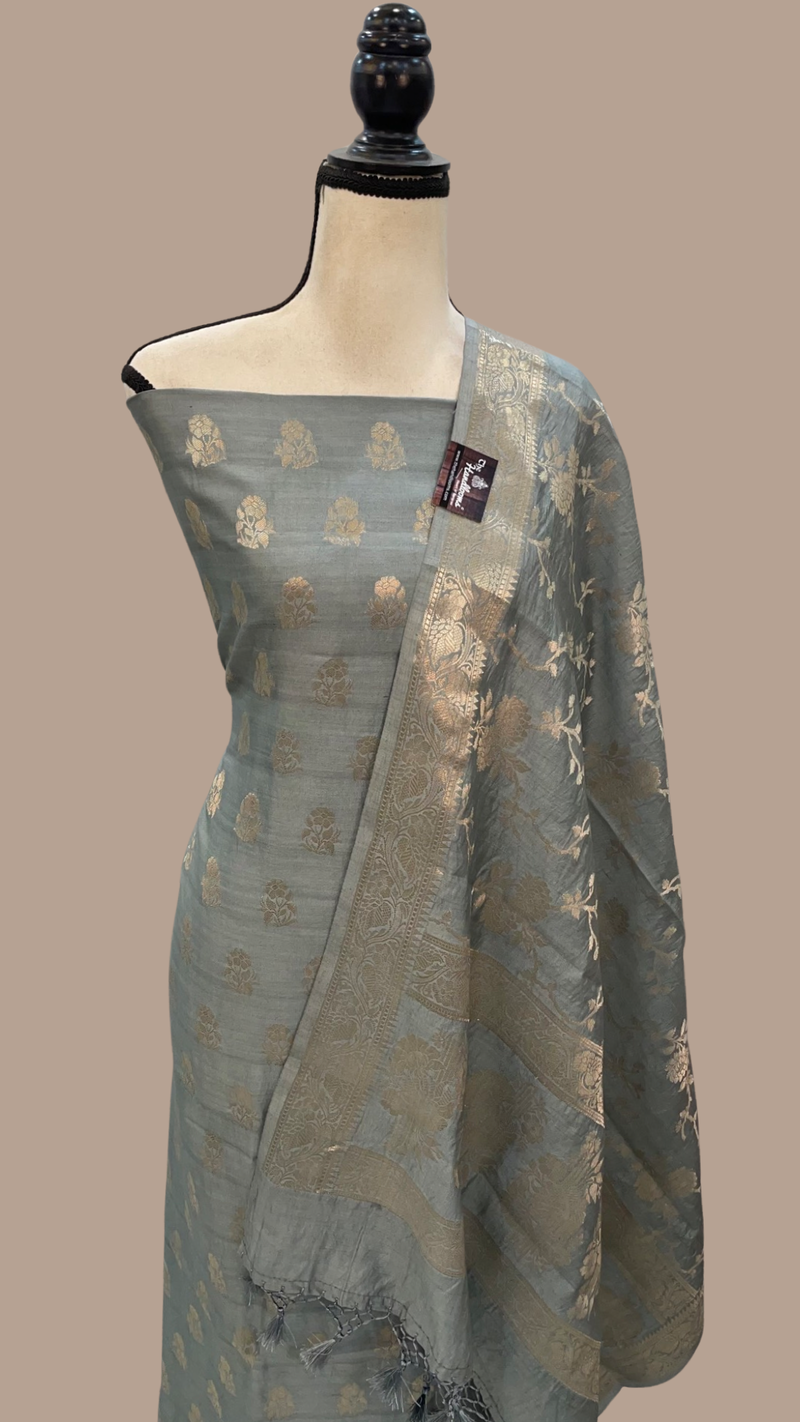 Pure Chiniya Silk Handlooms Banarasi Dress material - The Handlooms