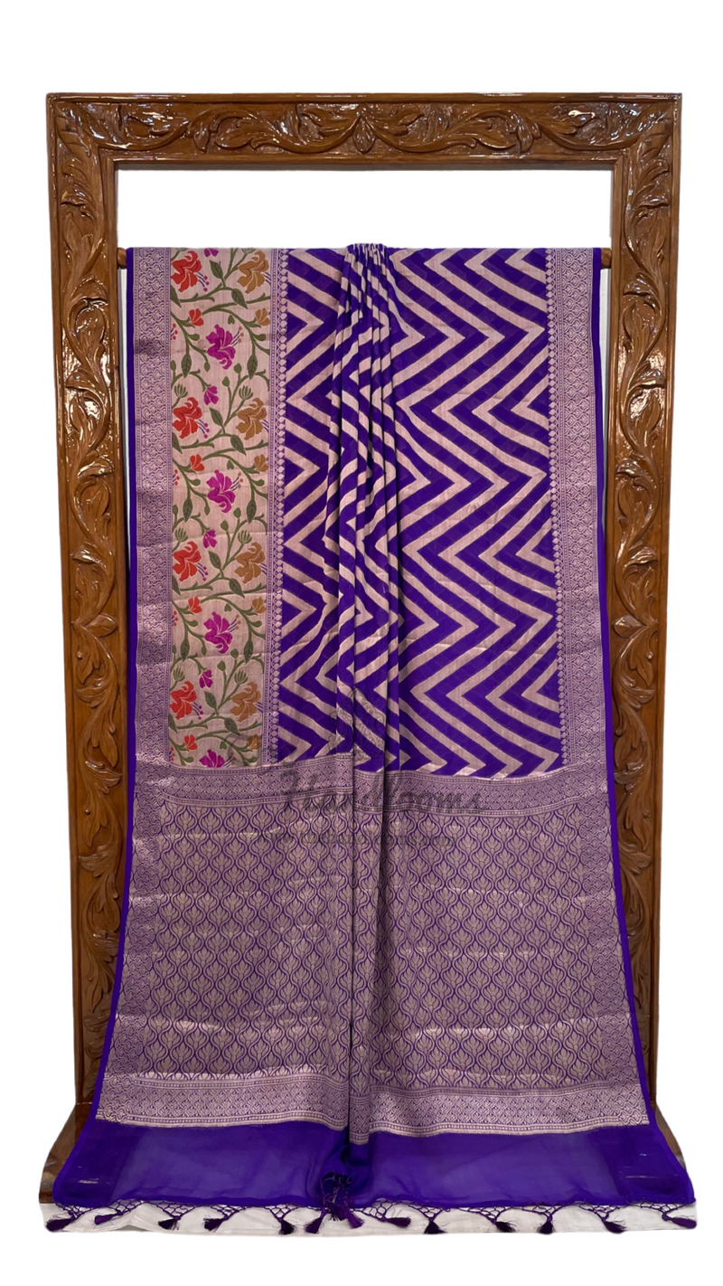 Pure Chiffon Khaddi Banarasi Saree - The Handlooms