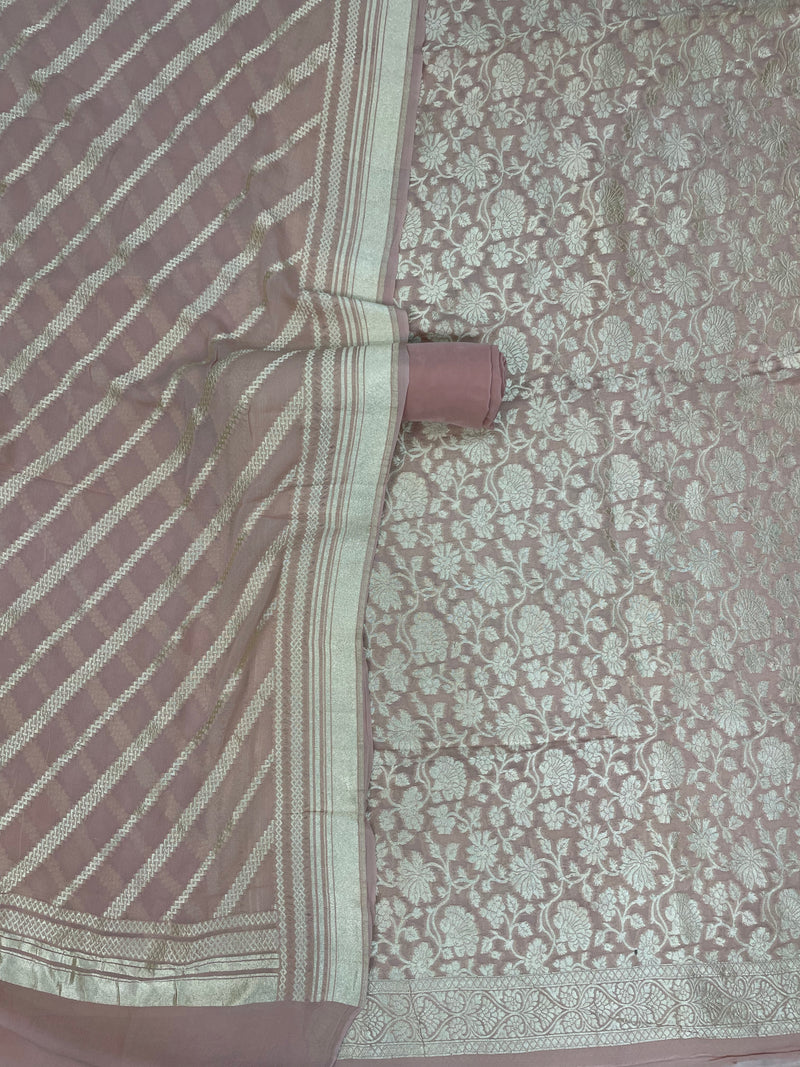 Khaddi Georgette Handlooms Banarasi Dress material - The Handlooms