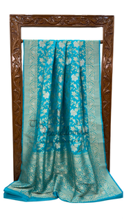 Pure Katan Silk Banarasi Handloom Saree - All Over Sona Roopa Jaal Work - The Handlooms