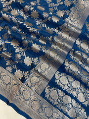 Pure Katan Silk Banarasi Handloom Saree - All Over Jaal Work - The Handlooms