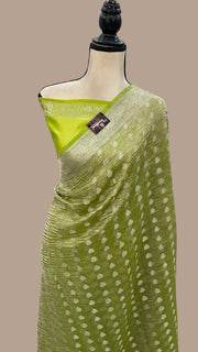 Pure Kora Tissue Crush Handloom Banarasi Saree - The Handlooms
