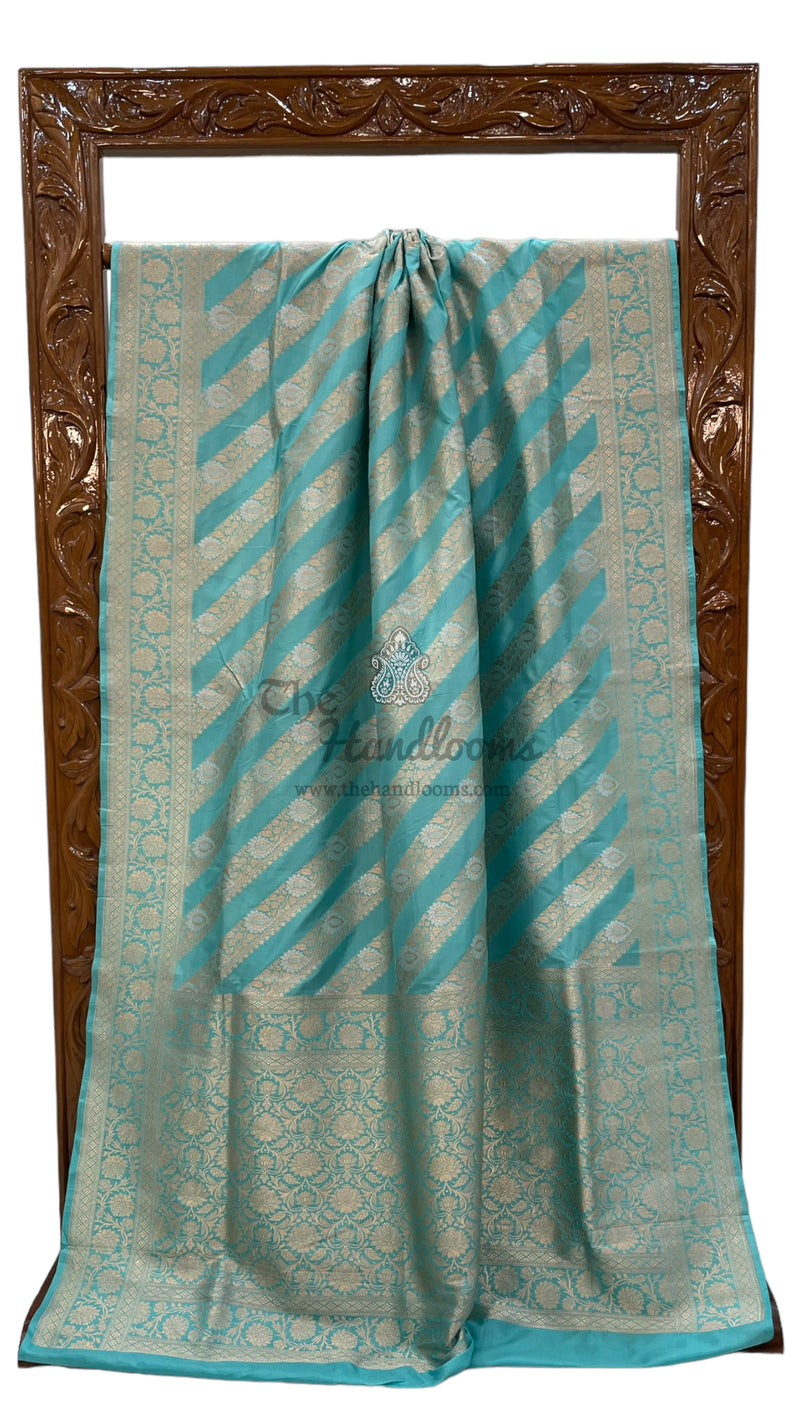Pure Katan Silk Banarasi Handloom Saree - All over Sona Roopa Jaal work - The Handlooms
