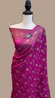 Pure Butter Crepe Banarasi Saree - The Handlooms