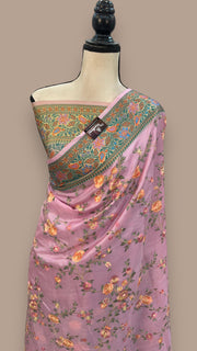 Tussar Silk Handloom Banarasi Saree With Chikankari - The Handlooms