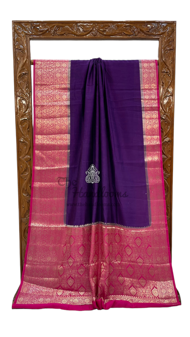 Pure Chiniya Silk Khaddi Handloom Banarasi Saree - The Handlooms