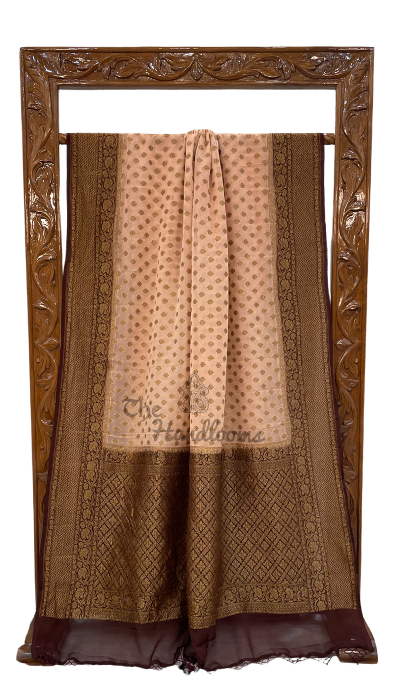 Khaddi Georgette Banarasi Saree -  Antique zari - The Handlooms