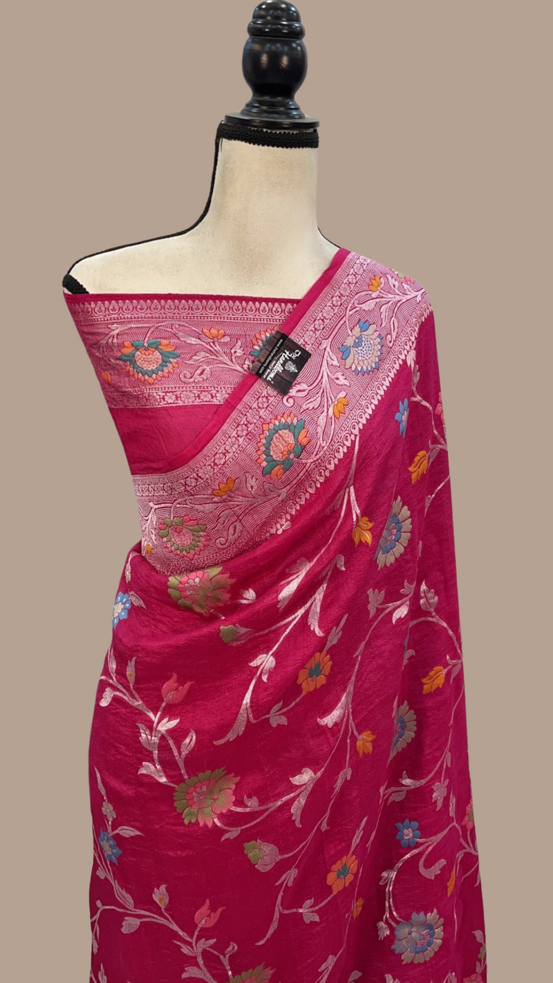 Tussar Georgette Handloom Banarasi Saree - The Handlooms