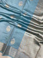 Pure Chiniya Silk Khaddi Handloom Banarasi Saree - The Handlooms