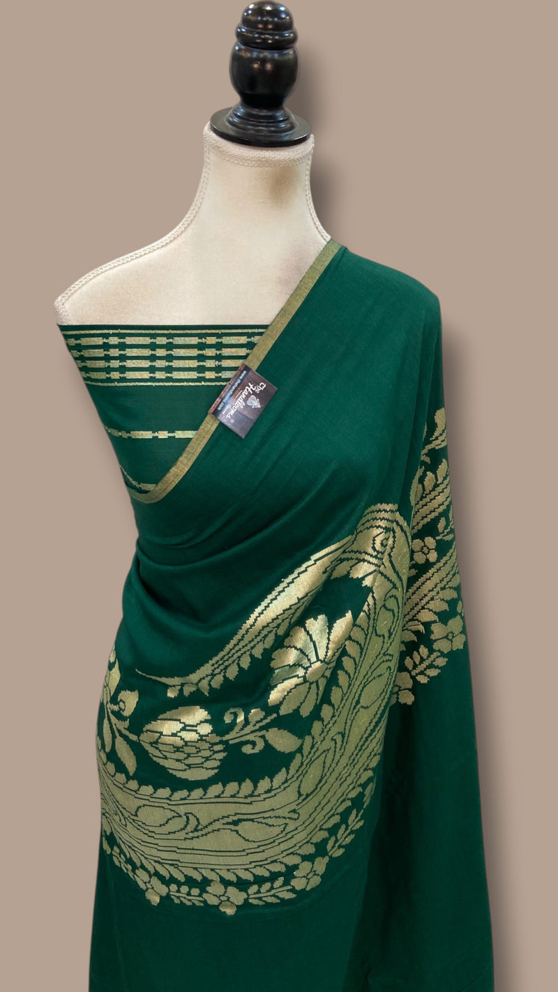 Pure Moonga Georgette Handloom Banarasi Saree