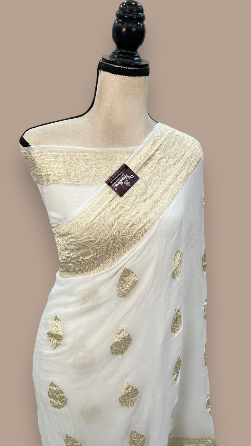Pure Georgette Handloom Banarasi Saree - The Handlooms
