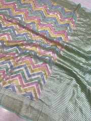 Pure Khaddi Georgette Handloom Banarasi Saree - The Handlooms