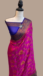 Pure Chiffon Khaddi Banarasi Saree - The Handlooms