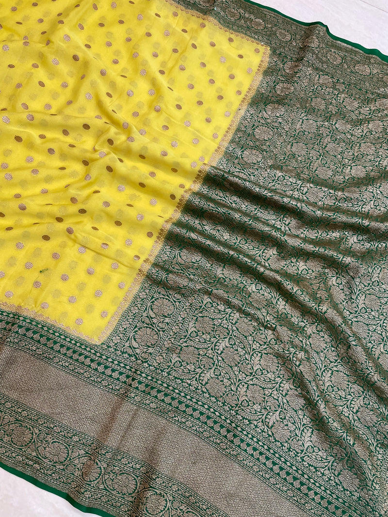 Khaddi Georgette Banarasi Saree -  Antique zari - The Handlooms