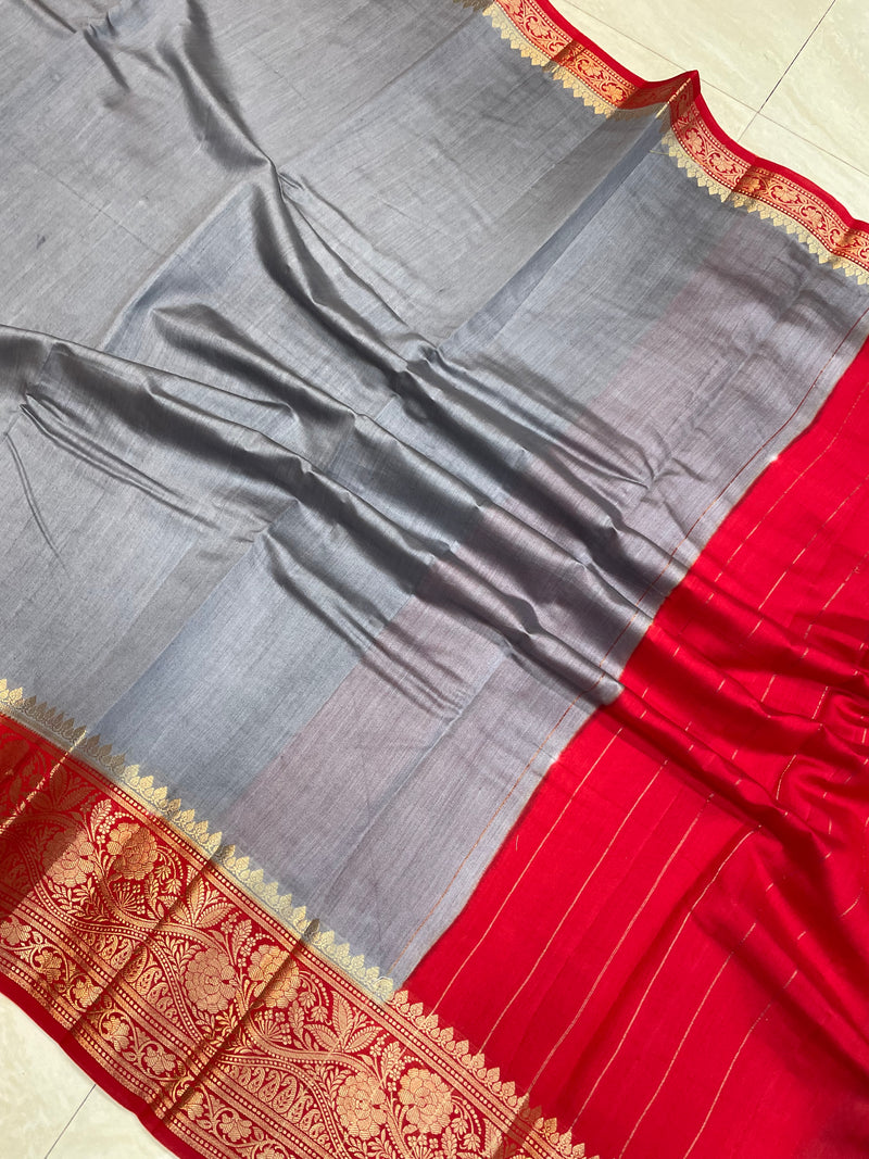 Pure Chiniya Silk Khaddi Handloom Banarasi Saree - The Handlooms