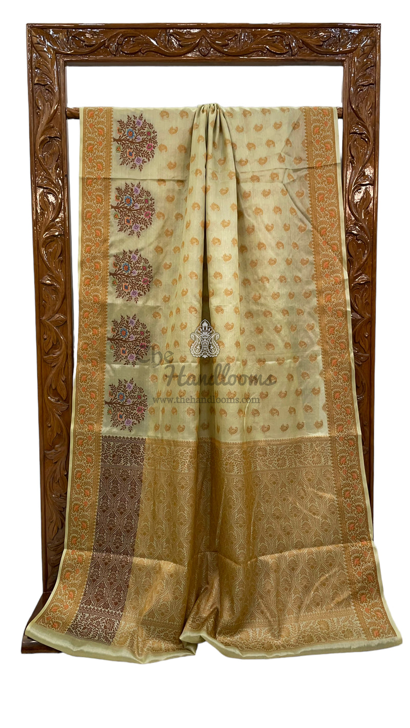 Pure Tussar Silk Handloom Banarasi Saree - The Handlooms