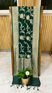 Pure Khaddi Georgette Dupatta - water zari - The Handlooms