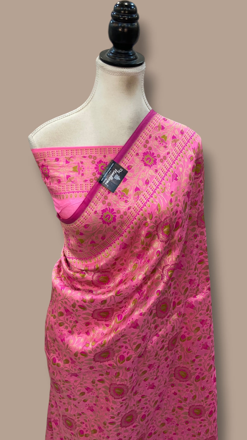 Nita Ambani in Regal Pure Katan Jamdani Silk Banarasi Saree – Handwoven Tanchui Brocade - The Handlooms